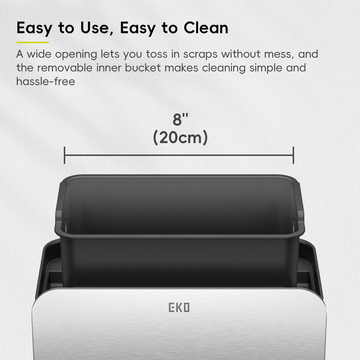 EKO Countertop Compost Bin, Stainless Steel, 7 L (1.85 Gal)