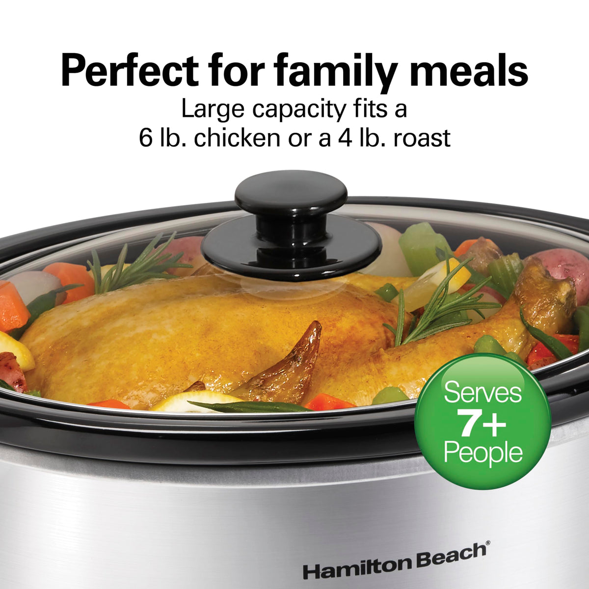 Hamilton Beach Programmable Slow Cooker, 6 Quart, Silver, 33463