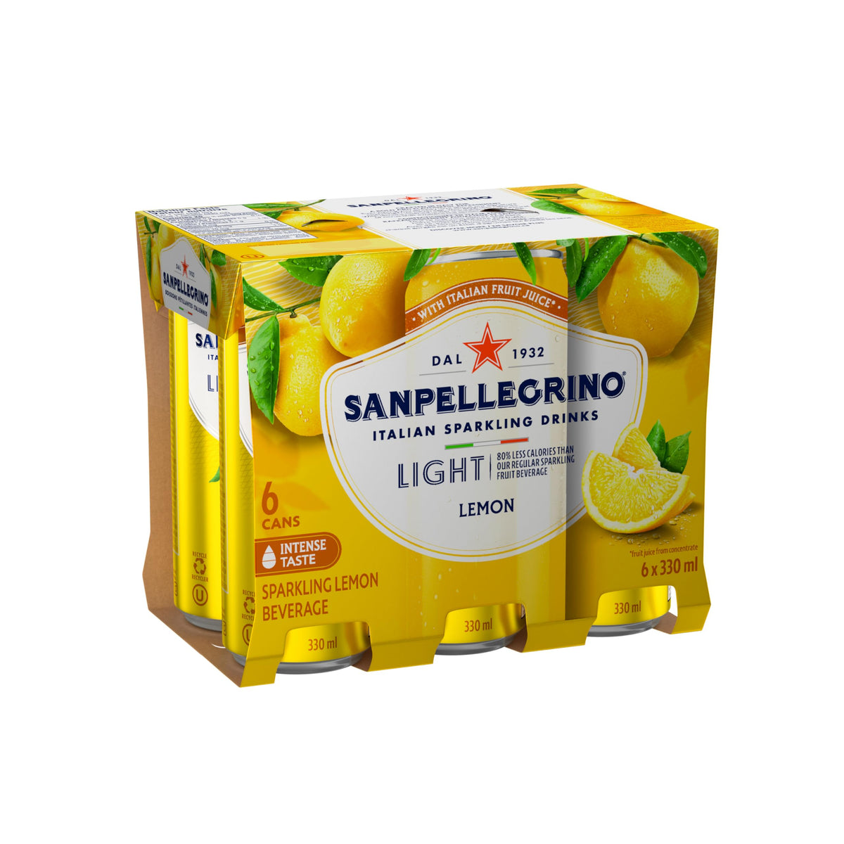 San Pellegrino Light Lemon Sparkling Fruit Beverage, 24 x 330ml