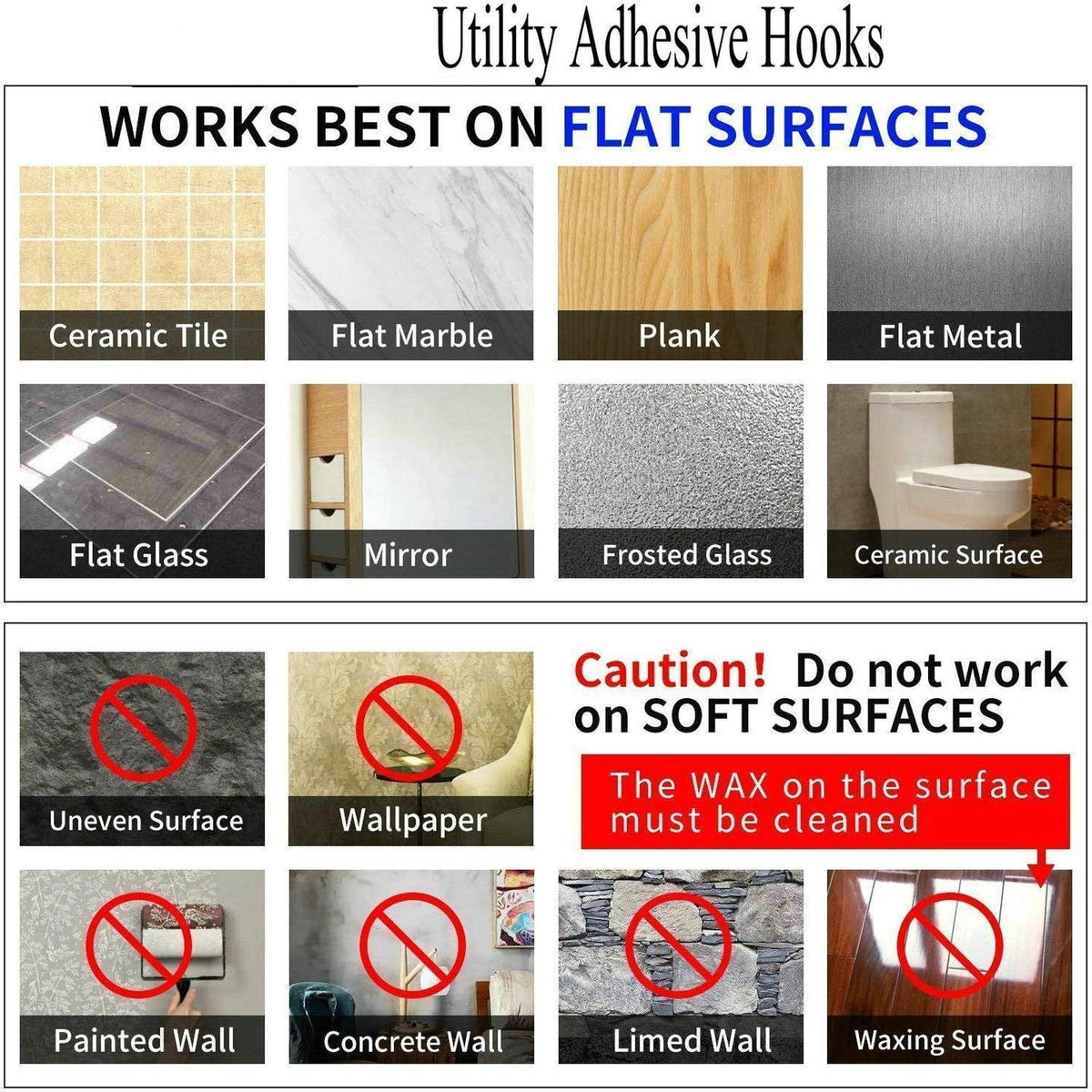 Jwxstore Clear Self-Adhesive Wall Hooks, 24-Pack