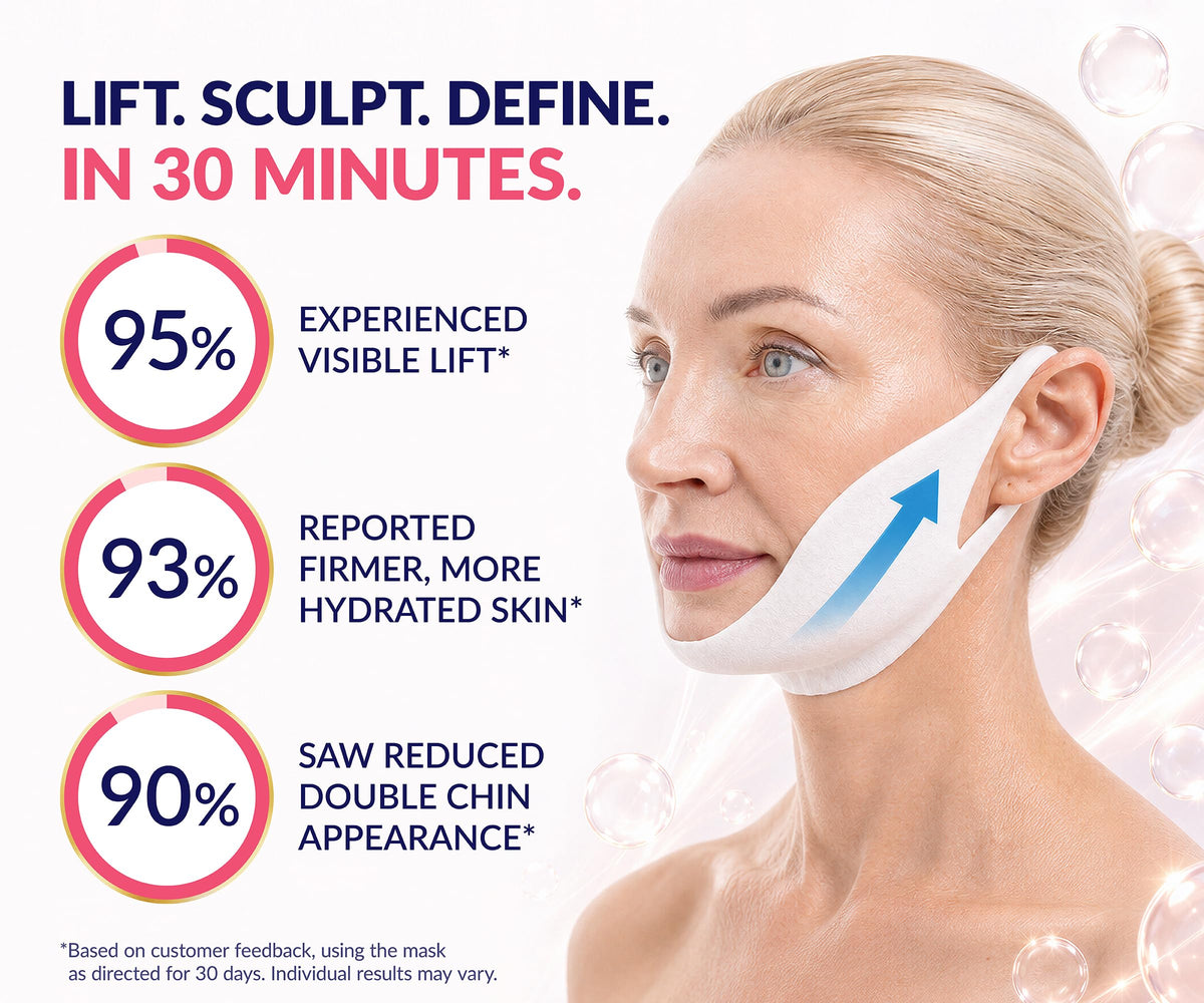 Stylia V Line Lifting Collagen Face Mask with Chin Strap, 10PC