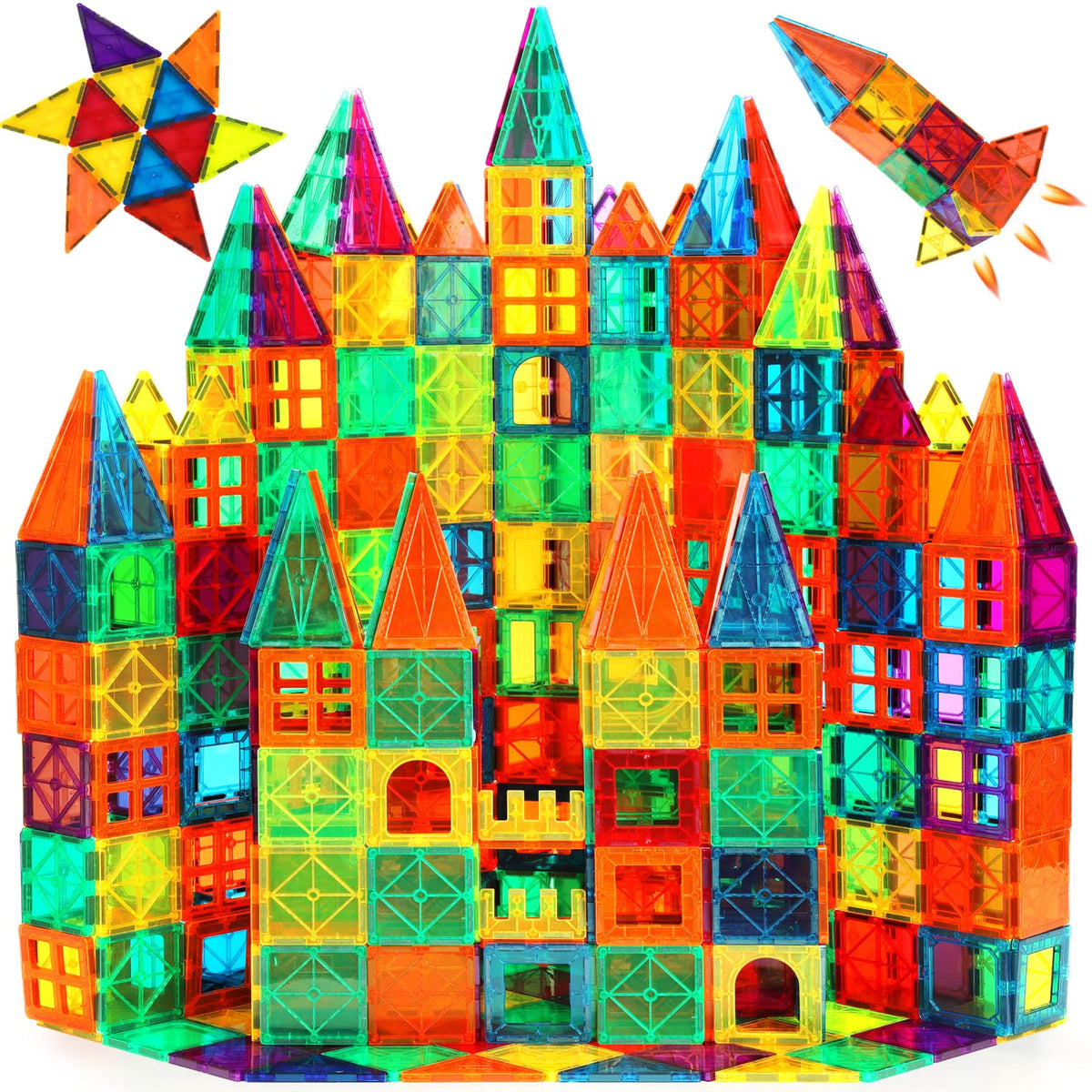 FNJO Magnetic Tiles Building Set, 110 Pieces