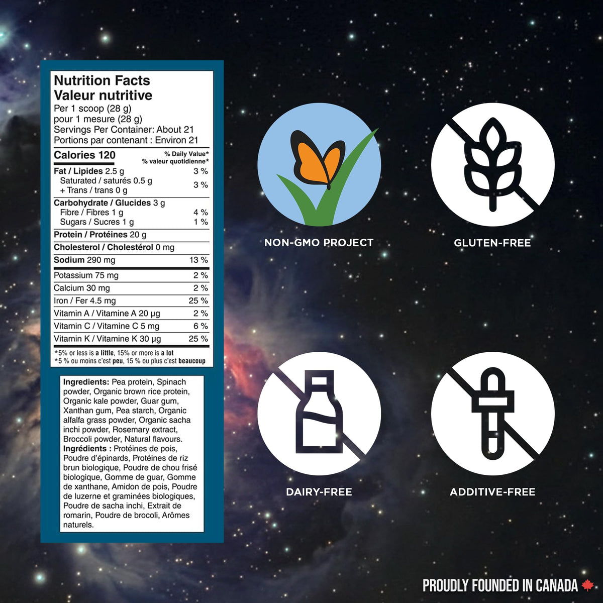 Vega Protein + Supergreens Plant Protein Powder, Natural, 586g