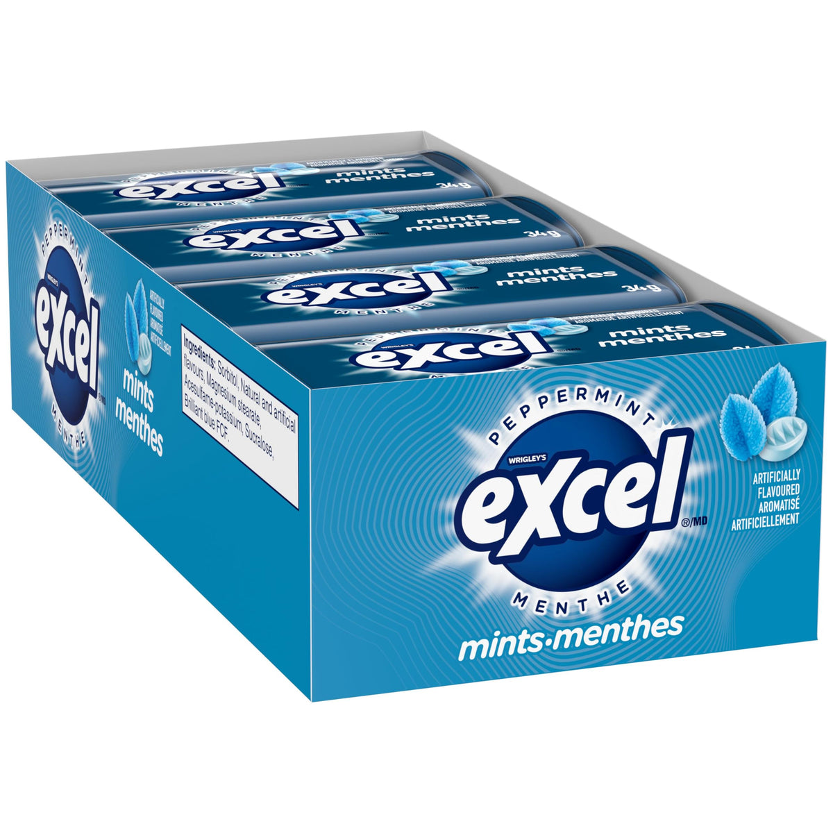 Excel Peppermint Mints, 34 g Tin, 8 Packs