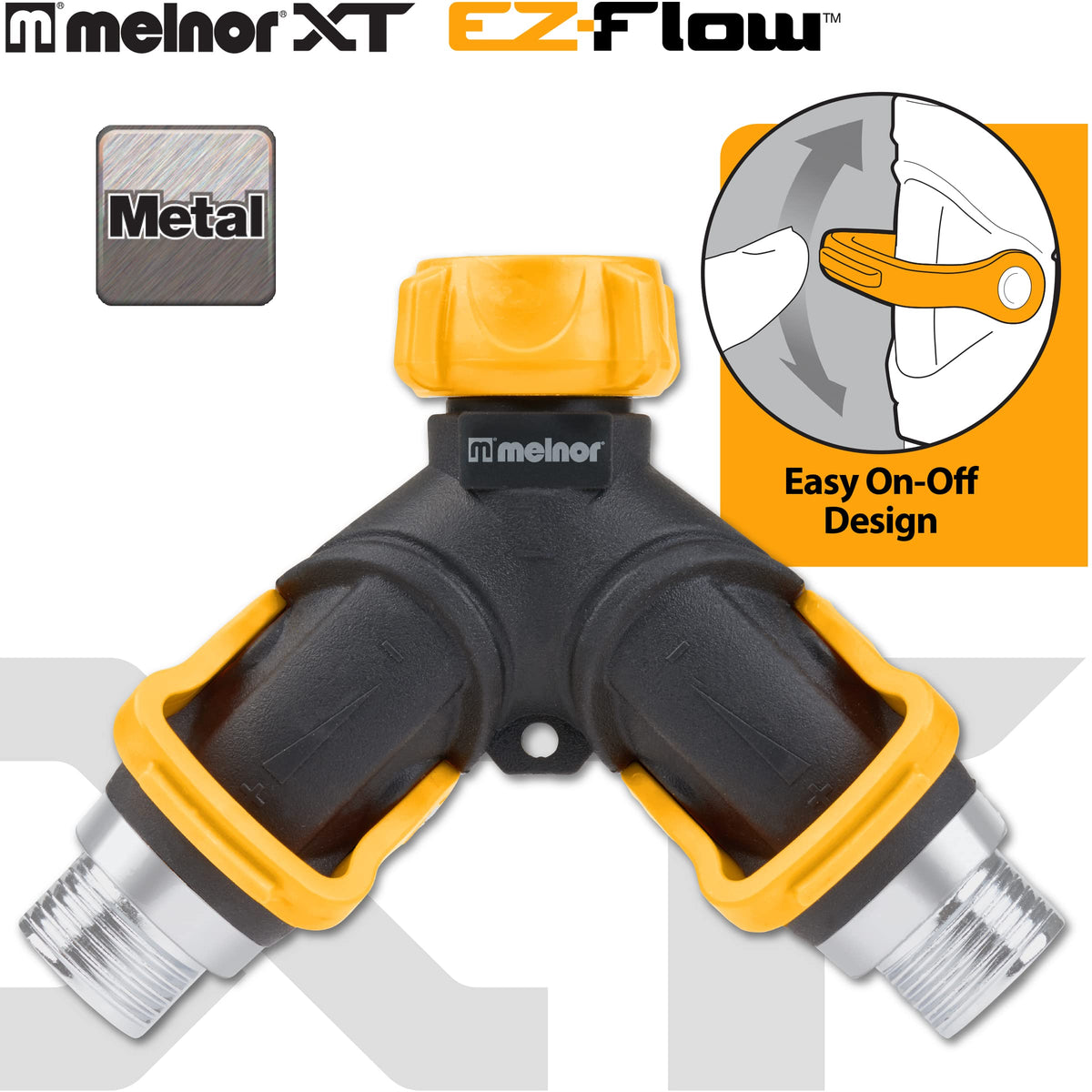 Melnor 65170AMZ 2 Way Lever Flow Through Valve Connector Bundle