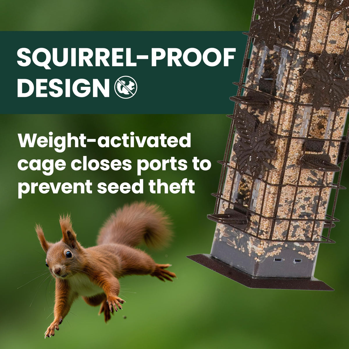 Perky-Pet 336-1SR Squirrel-Be-Gone Bird Feeder, 2 lb
