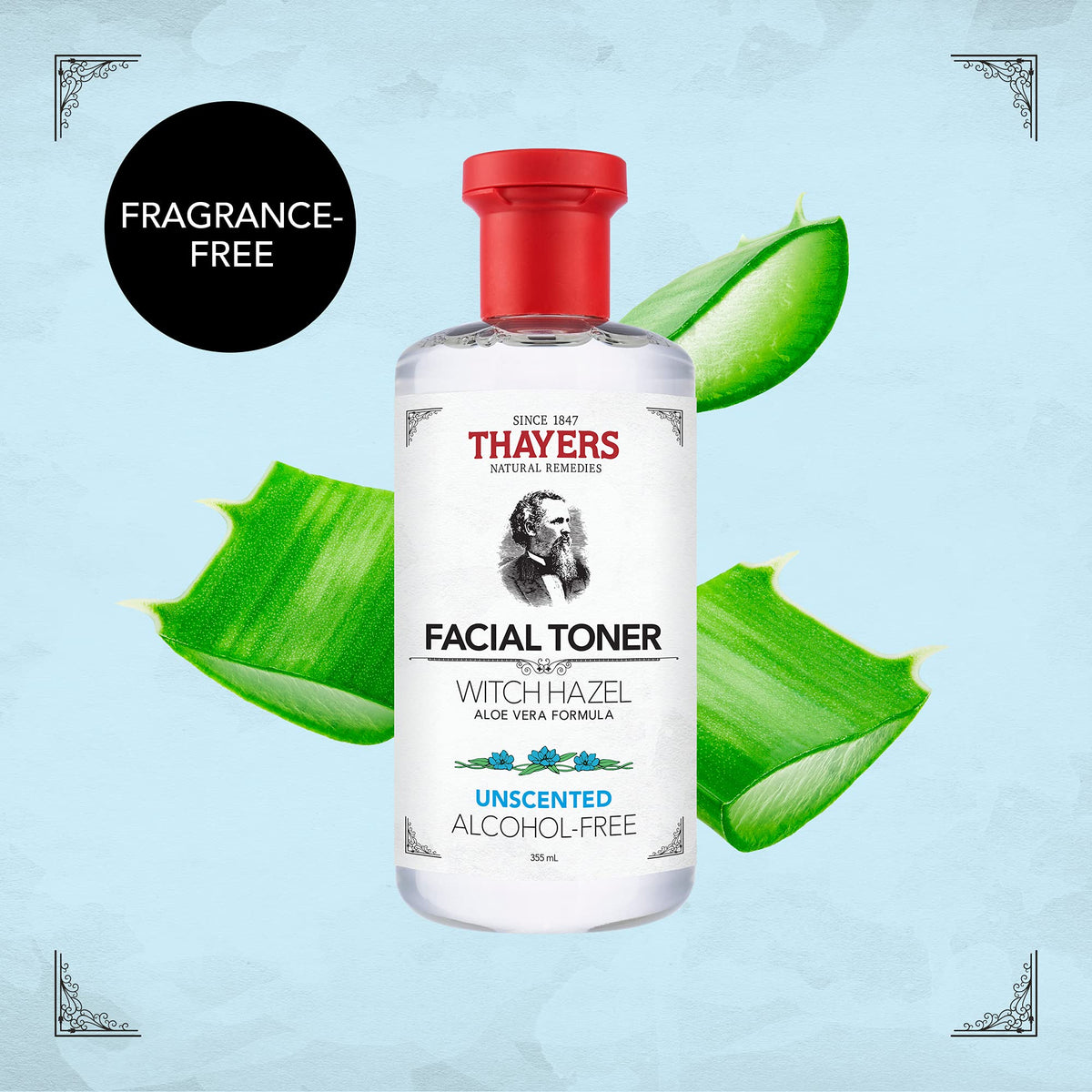 Thayers Alcohol-Free Witch Hazel Unscented Toner, 2 x 355mL