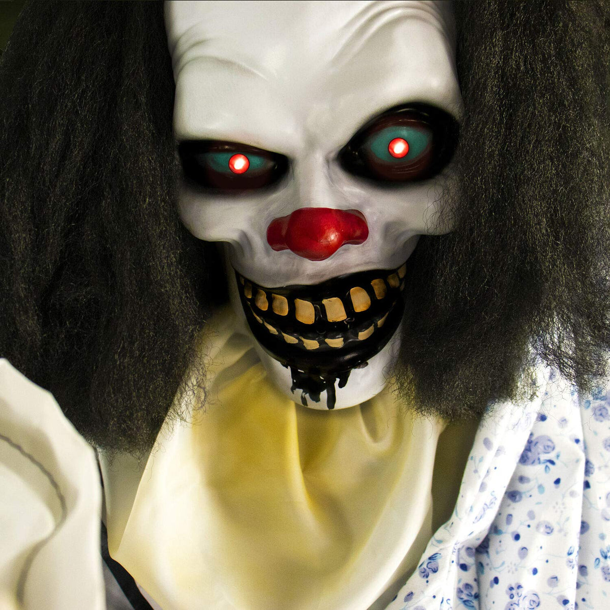 Haunted Hill Farm Life-Size Animatronic Talking Clown with Doll