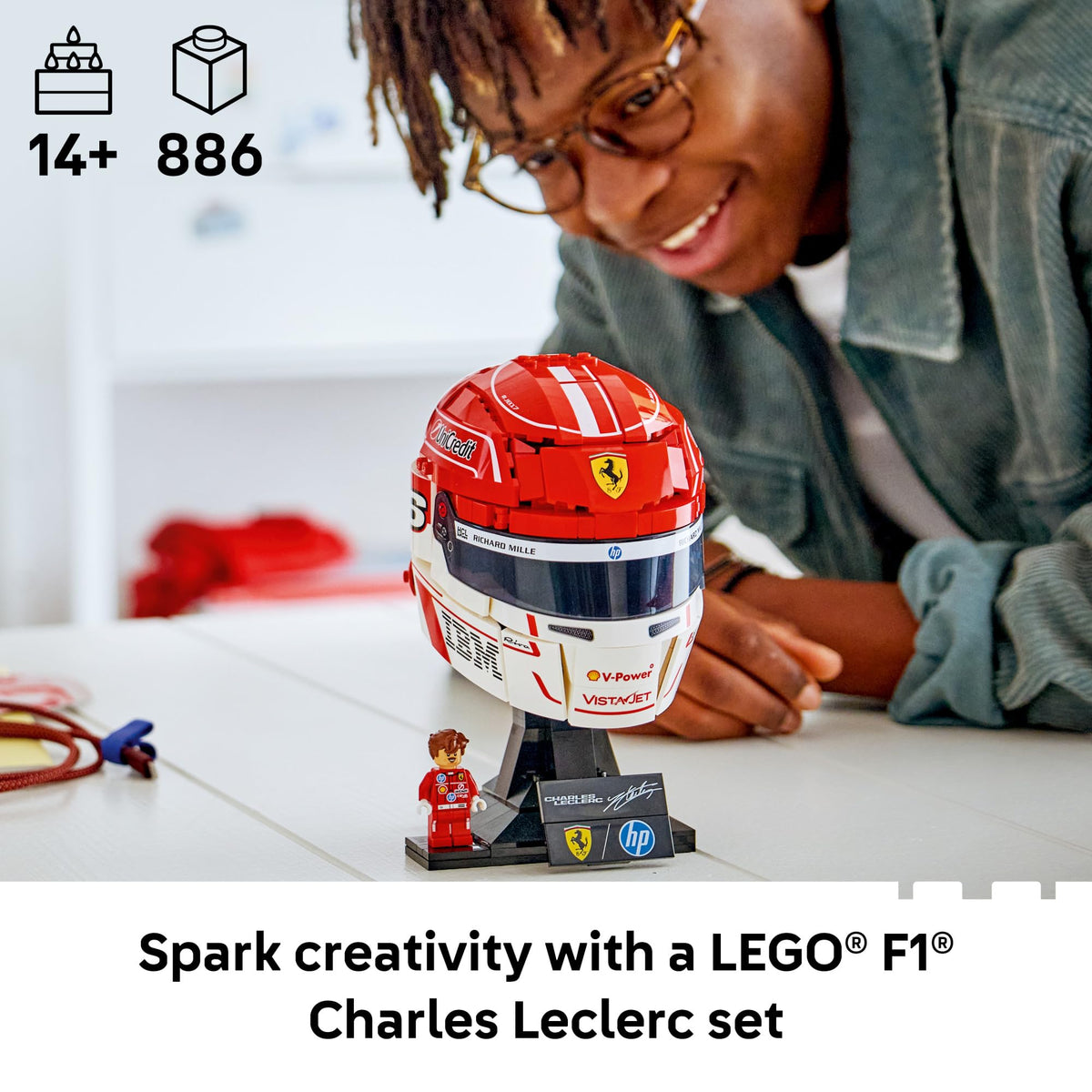 LEGO Editions Scuderia Ferrari HP Charles Leclerc Helmet, 43014