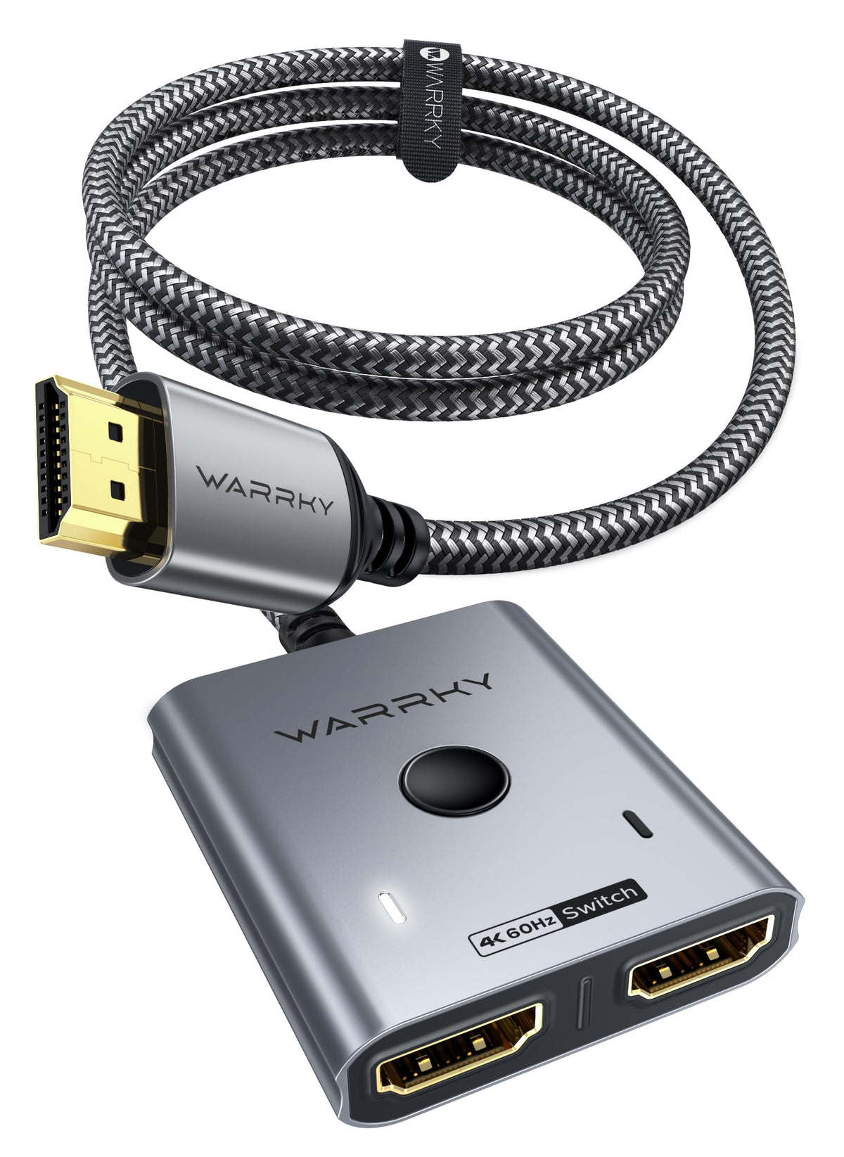 WARRKY 2-in-1 Bidirectional HDMI Switch, 4K 60Hz, Grey
