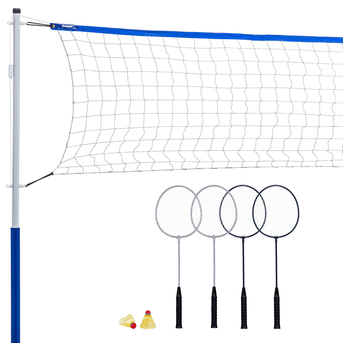 Franklin Sports Badminton Set with Net and 4 Racquets