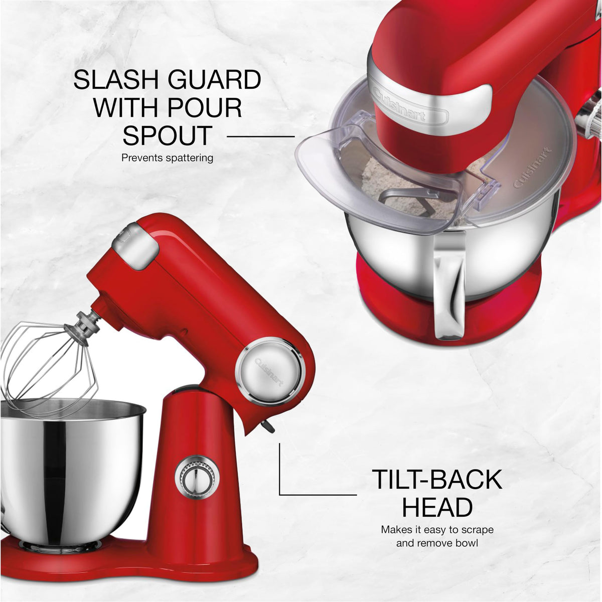 Cuisinart Precision Master 5.5-Quart Stand Mixer, SM-50RC, Red