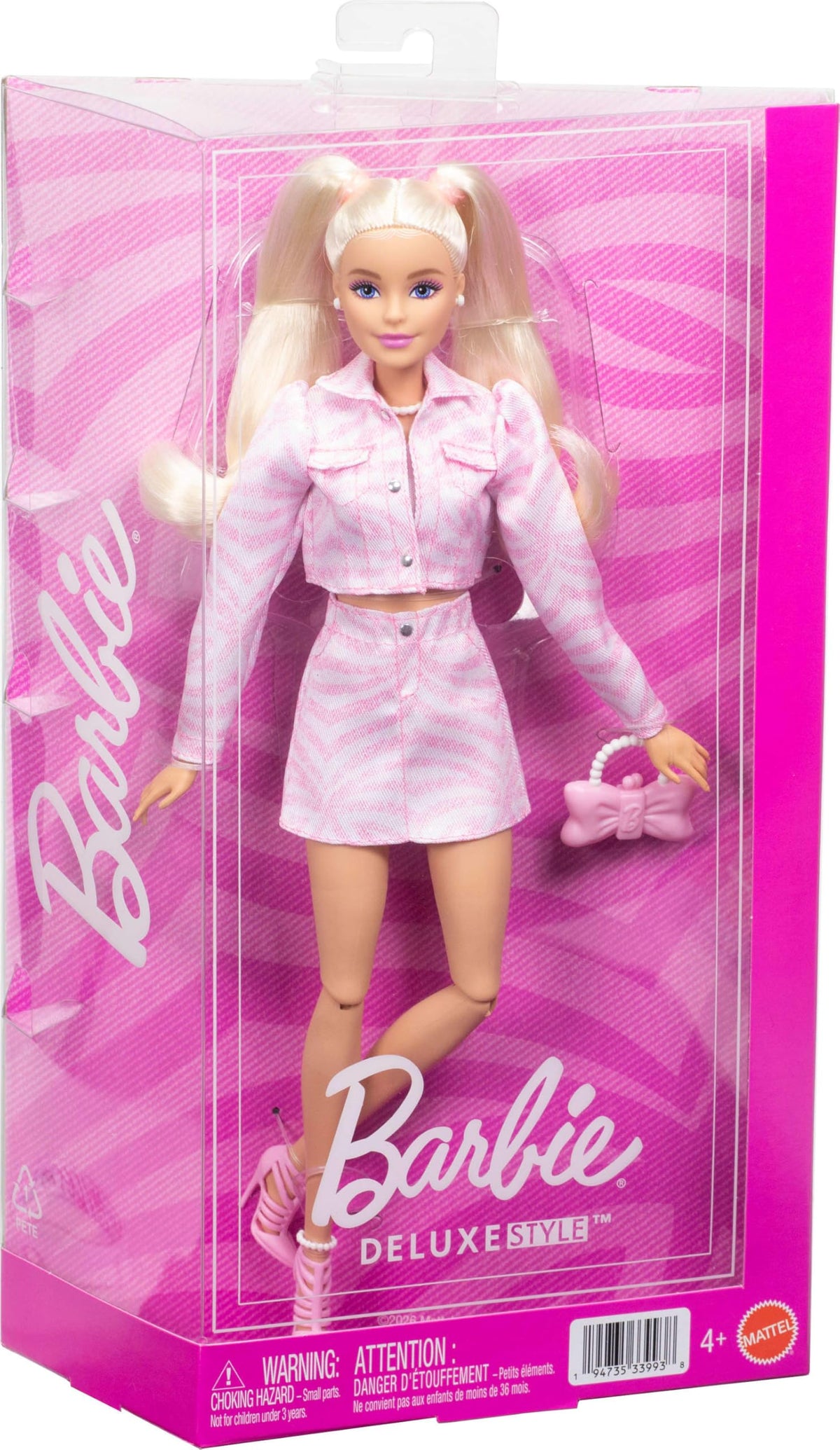Barbie Deluxe Style Doll #9, Blonde Hair, Pink Denim Outfit