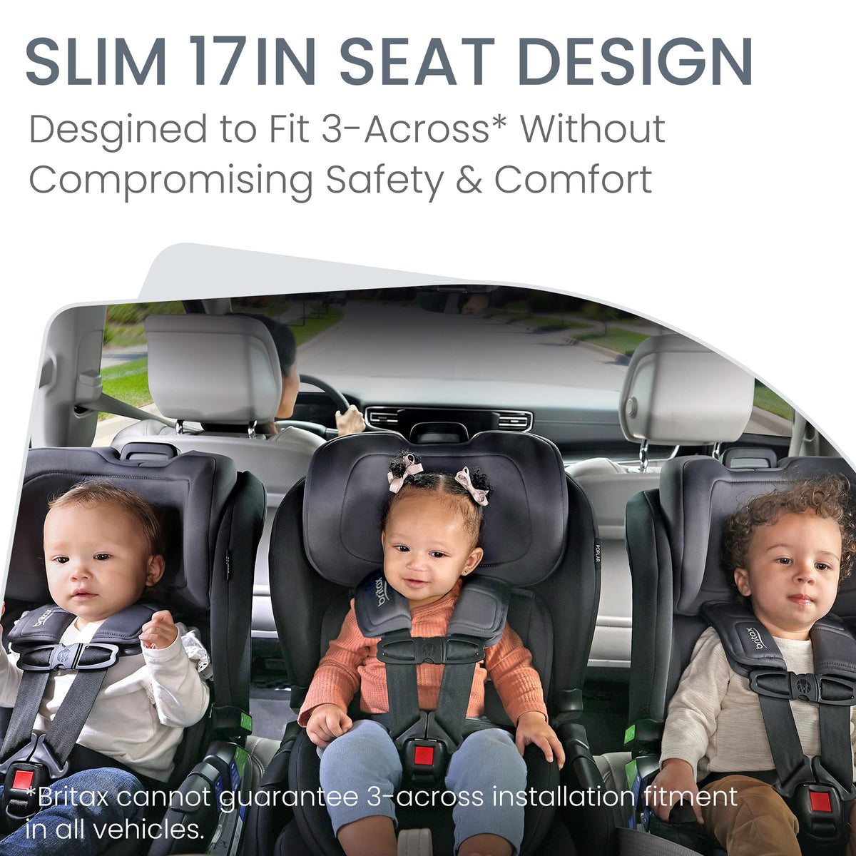 Britax Poplar Convertible Car Seat, Slim 17", Stone Onyx