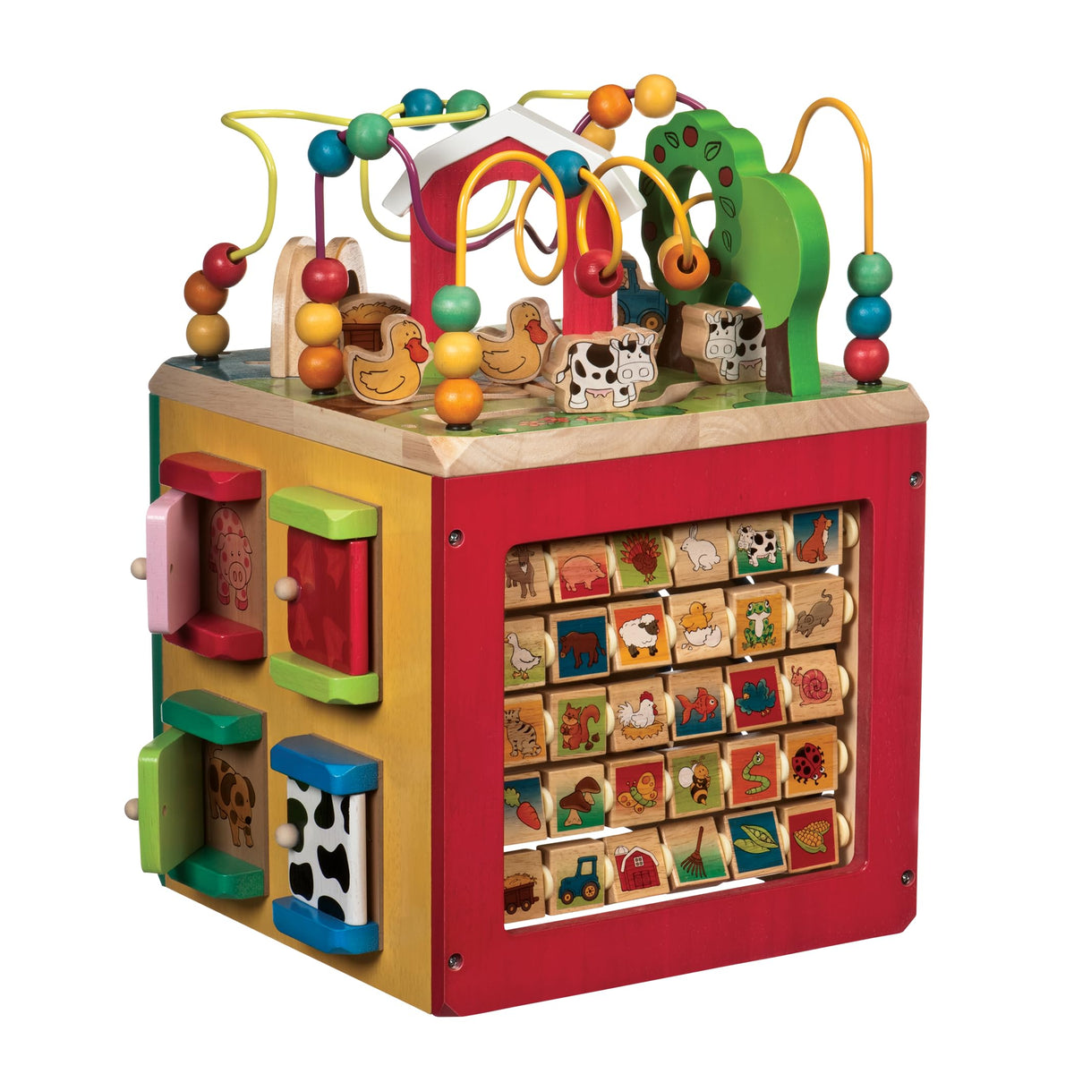 Battat Wooden Activity Cube, 5-Sided Play Center
