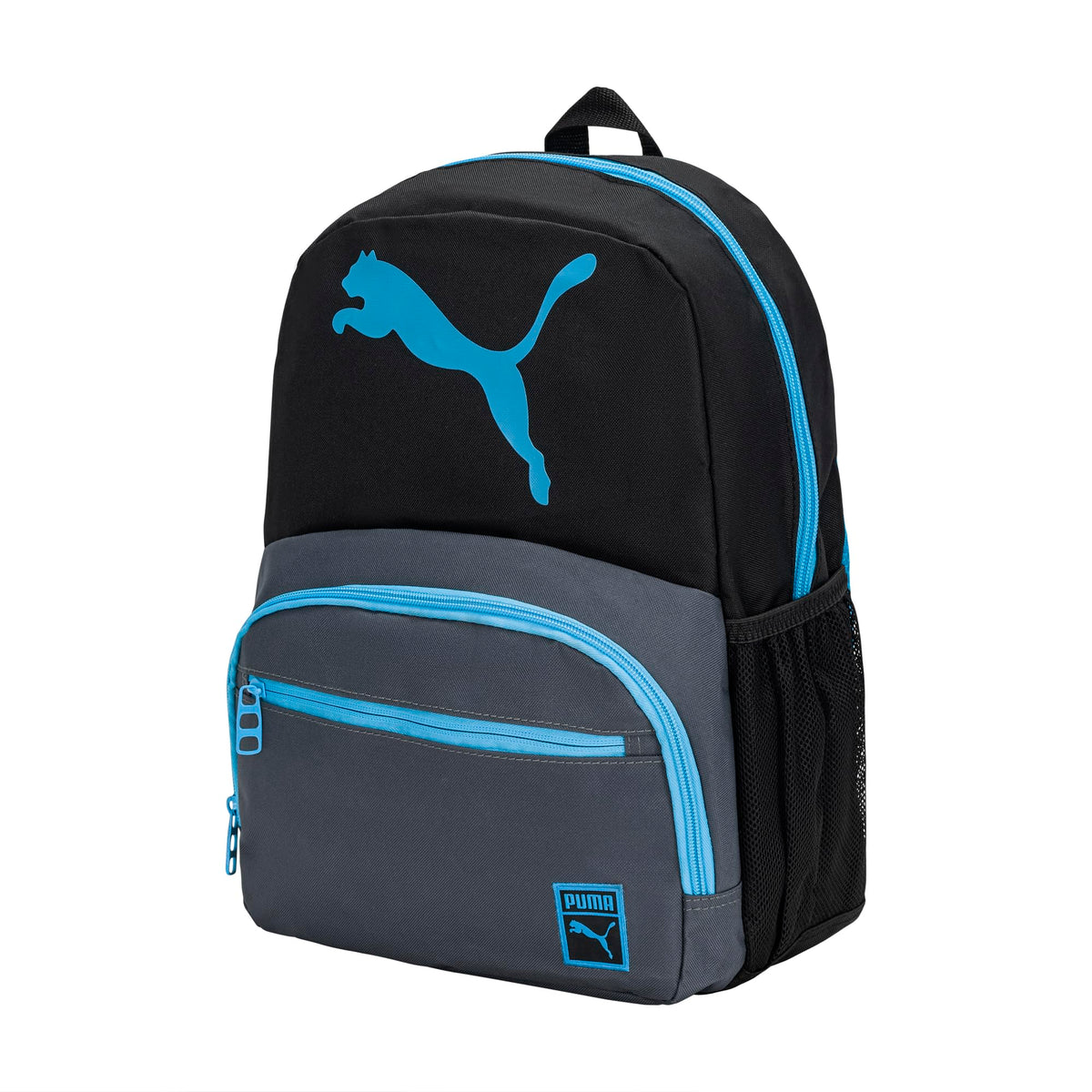 PUMA Kids' Logo Backpack, Black/Blue, Youth Size