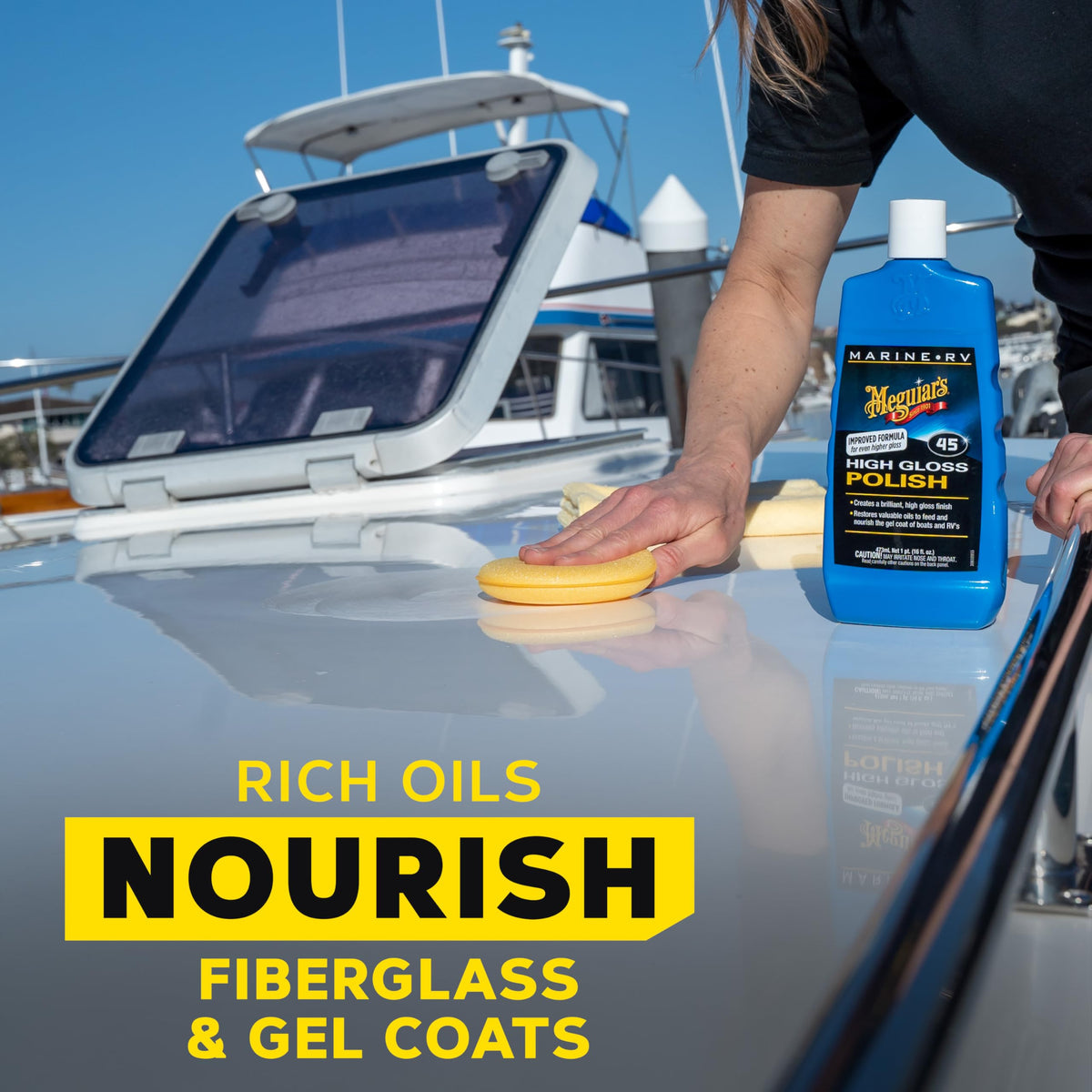 Meguiar's M4516 Marine/RV Polish and Gloss Enhancer, 16 Oz