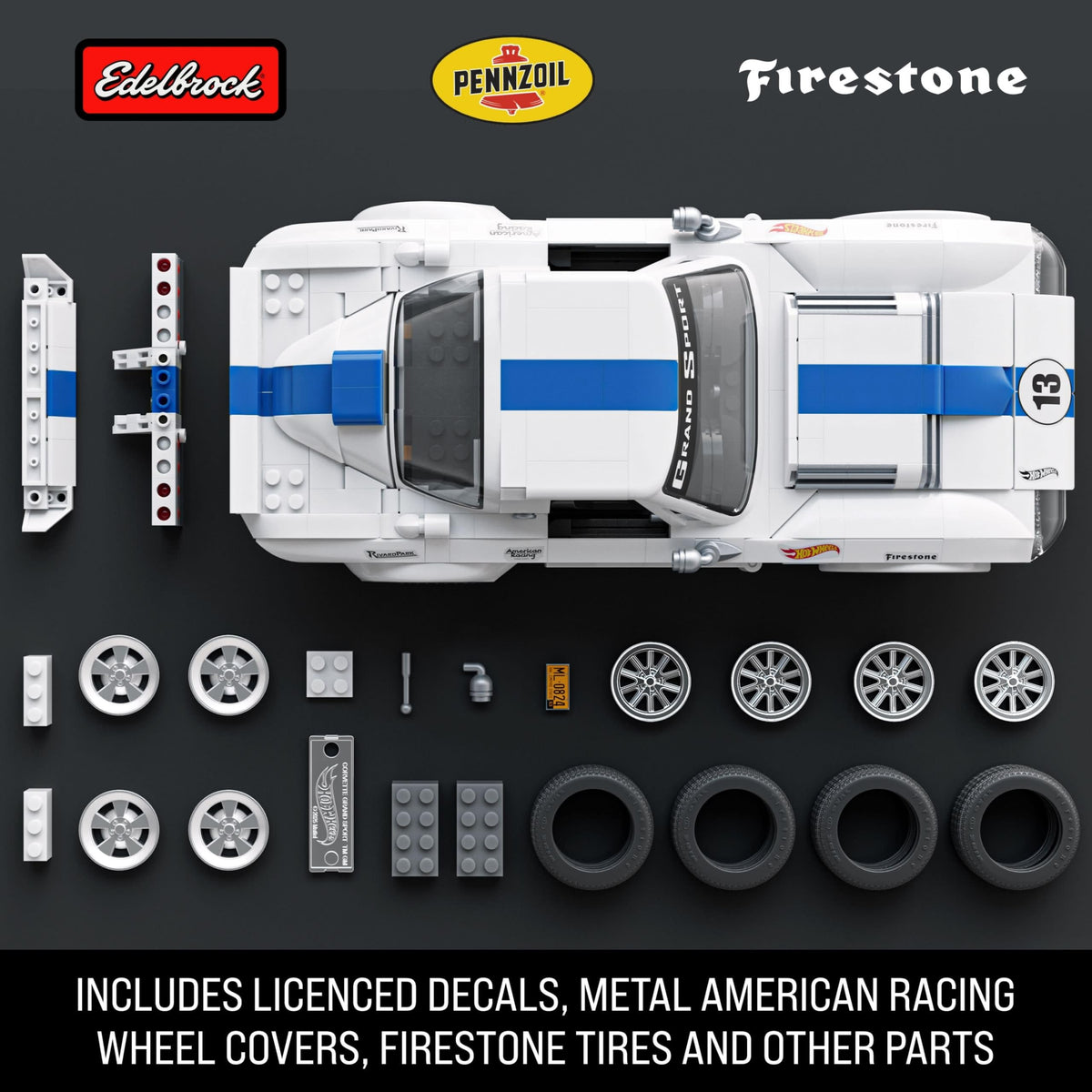Mattel Brick Shop Hot Wheels Elite Corvette Grand Sport, 918 Pieces
