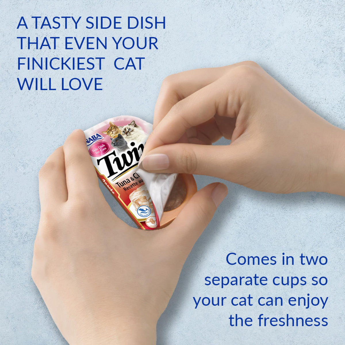 Inaba Twins Cat Side Dish Cups, Tuna & Chicken with Scallop, 12 Count