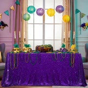 Purple Sequin Tablecloth, 50x80 Inch