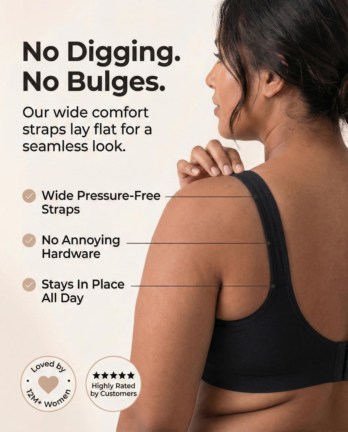 Shapermint Wireless Full Support Seamless Bralette, Black