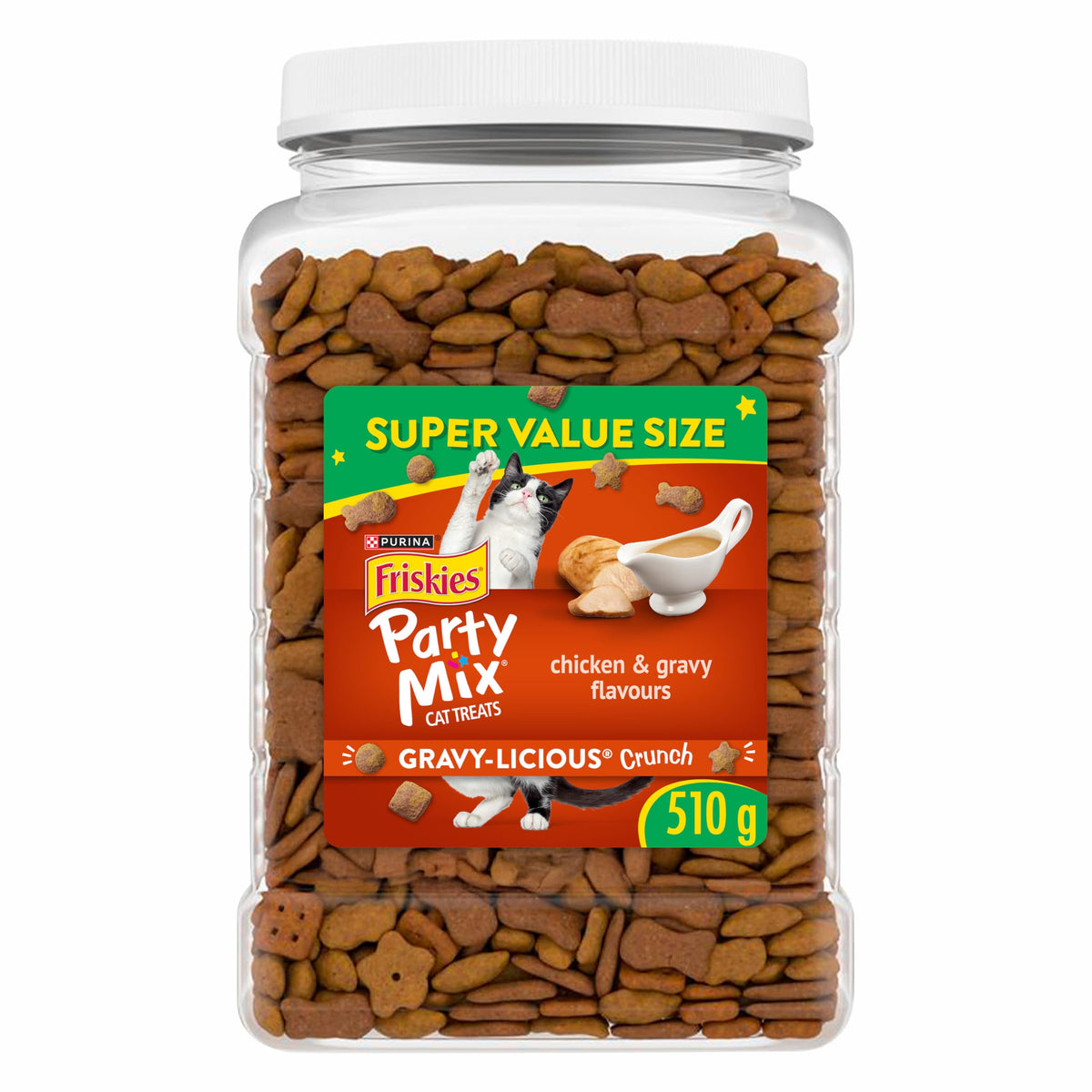 Friskies Party Mix Cat Treats, Crunch Chicken, 510 g, 3 Pack