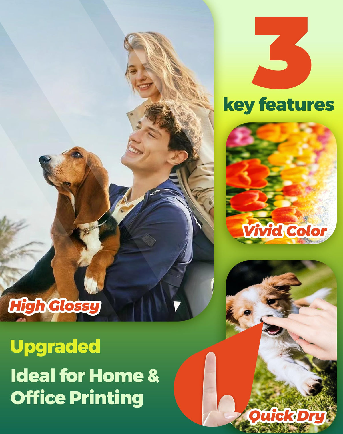 Uinkit Glossy Inkjet Photo Paper, 8.5" x 11", 100 Sheets