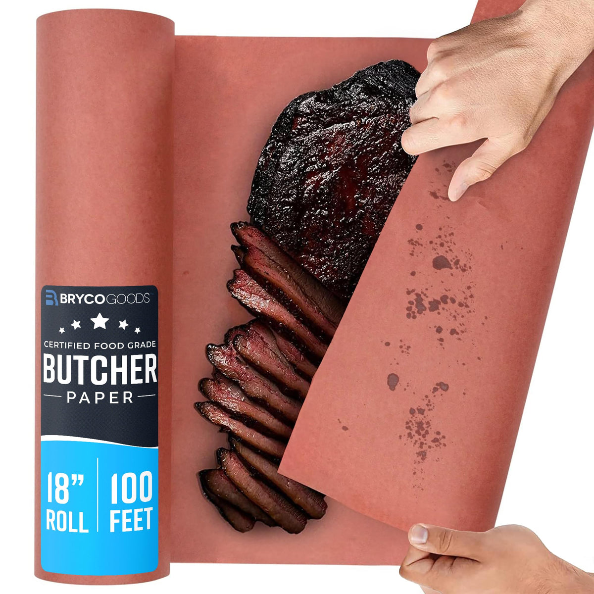 Bryco Goods Pink Butcher Paper Roll, 18 in x 100 ft