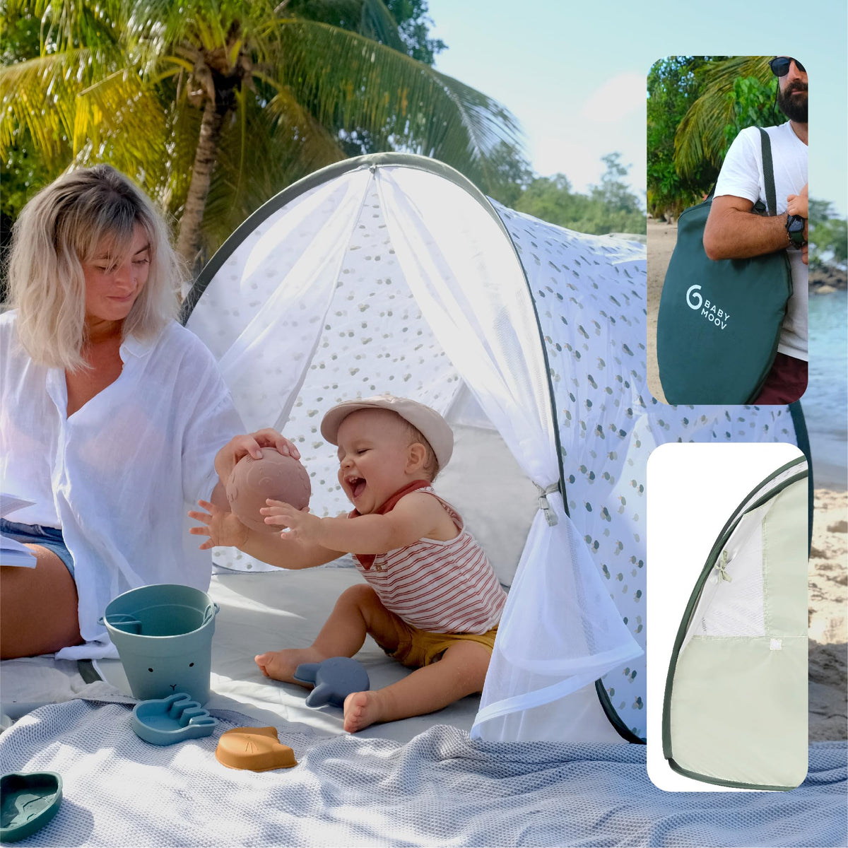Babymoov Anti-UV Baby & Toddler Beach Tent, UPF 50+, Provence