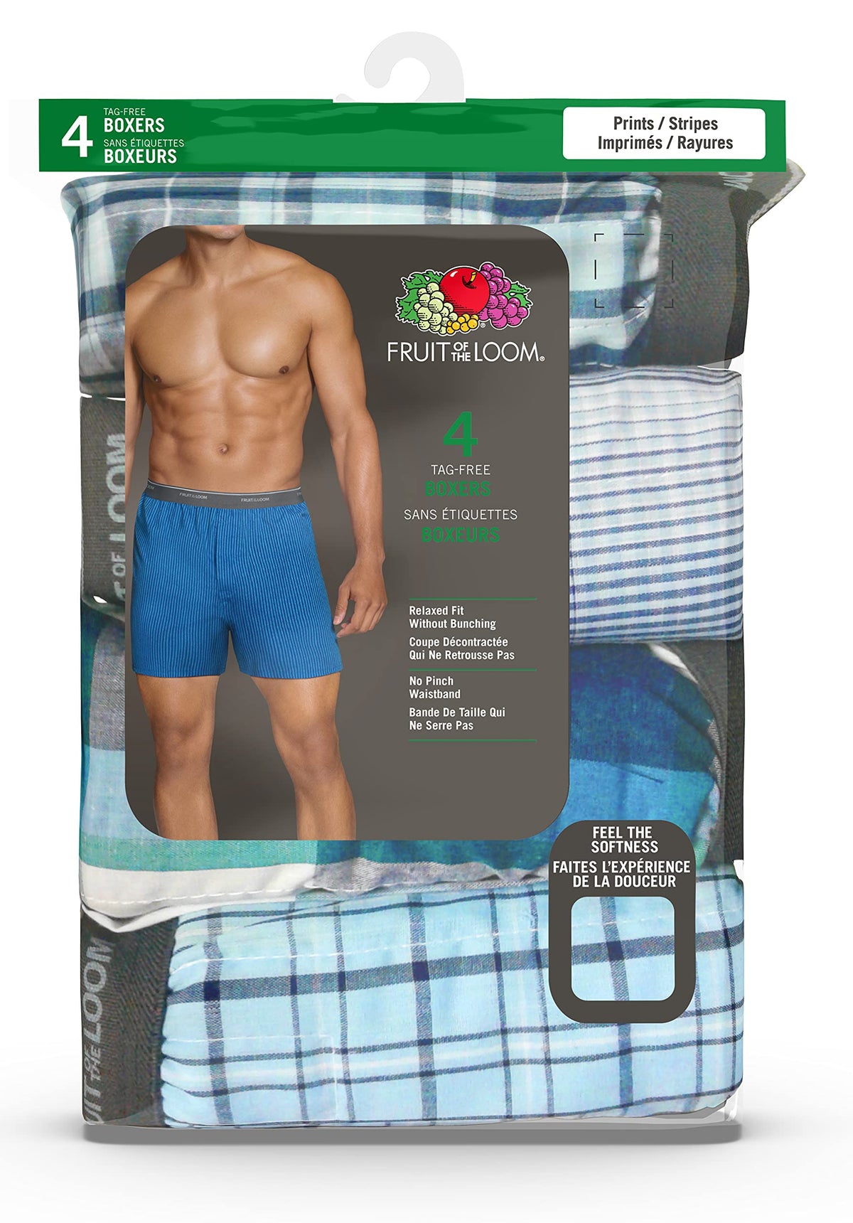 FOL Men's Woven Boxers, 4 Pack, 2XL