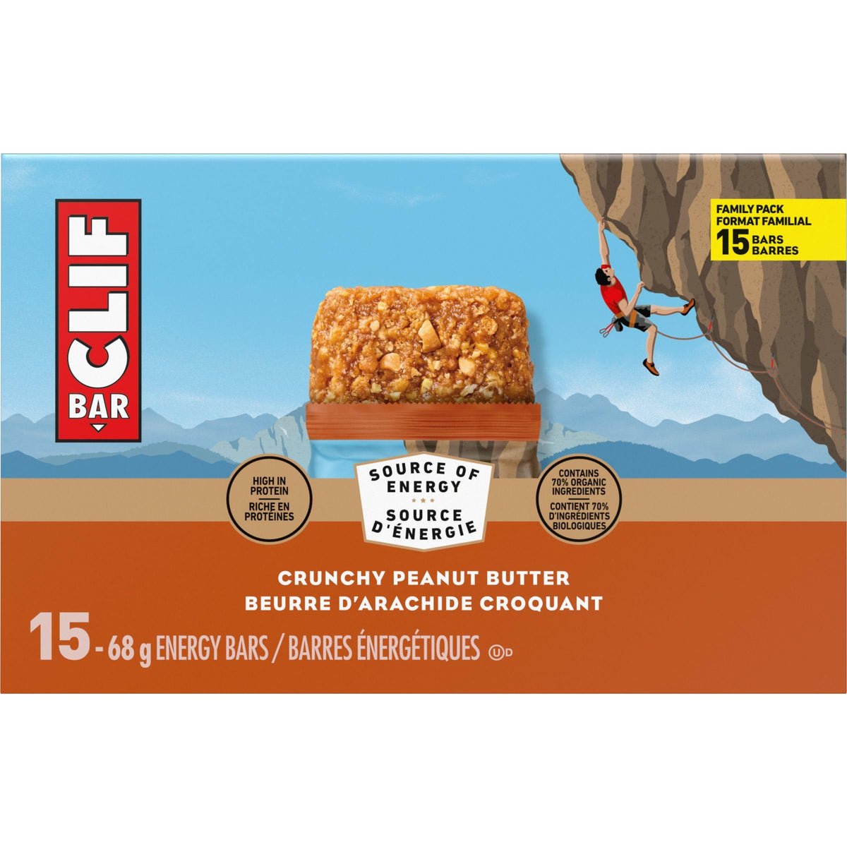 Clif Bar Energy Bars, Crunchy Peanut Butter, 15 Pack