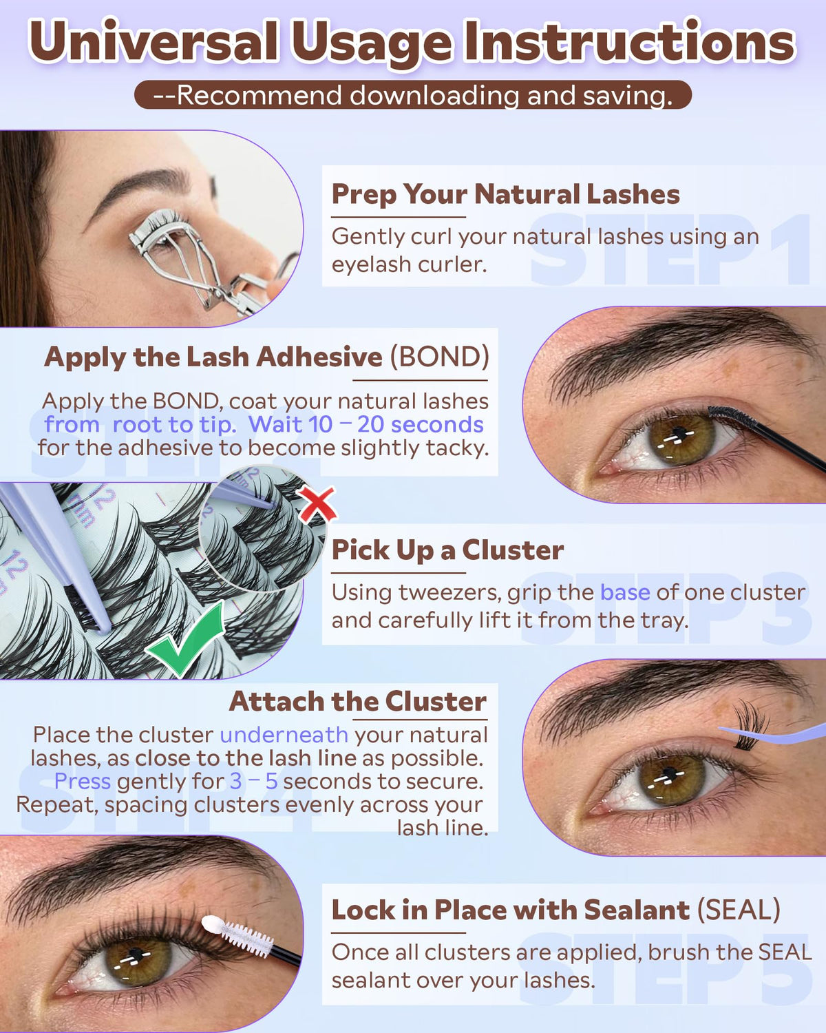 Wispy Lash Clusters DIY Eyelash Extension Kit, 10-16 mm, CC Curl