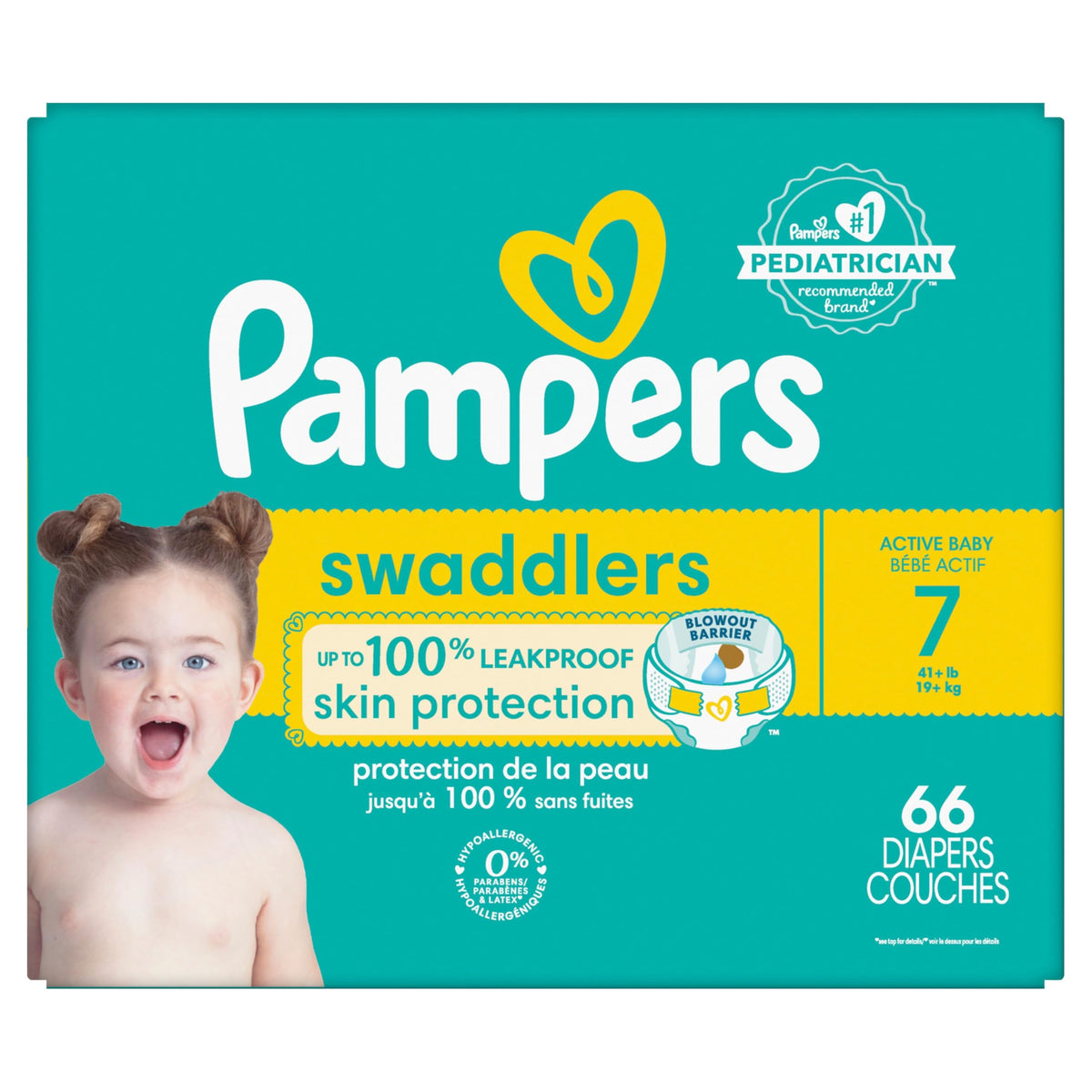 Pampers Swaddlers Diapers, Size 7, 66 Count