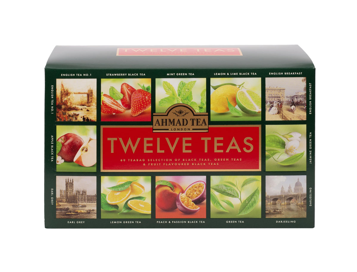 Ahmad Tea Twelve Teas Variety Gift Box, 60 Tea Bags