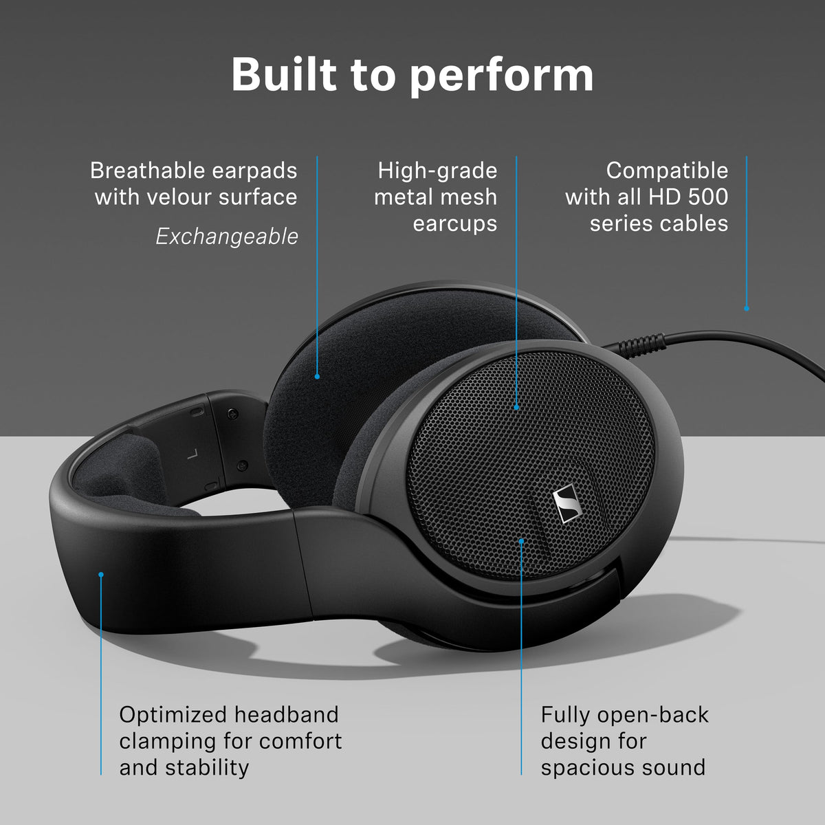 Sennheiser HD 560S Open-Back Wired Audiophile Headphones, Black