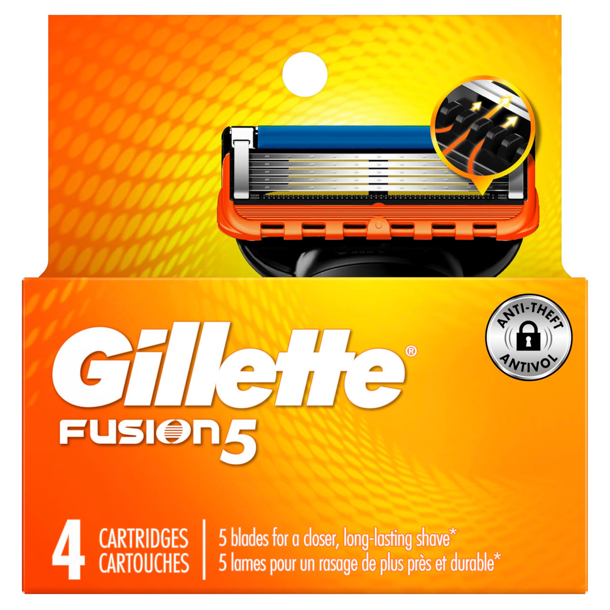 Gillette Fusion5 Razor Blades for Men, 4 Refills
