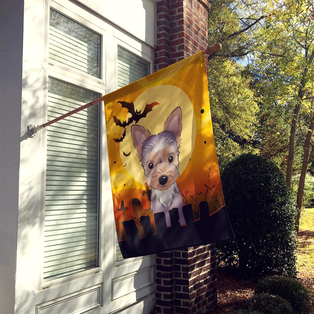 Caroline's Treasures BB1790CHF Halloween Yorkie Puppy Canvas House Size Flag