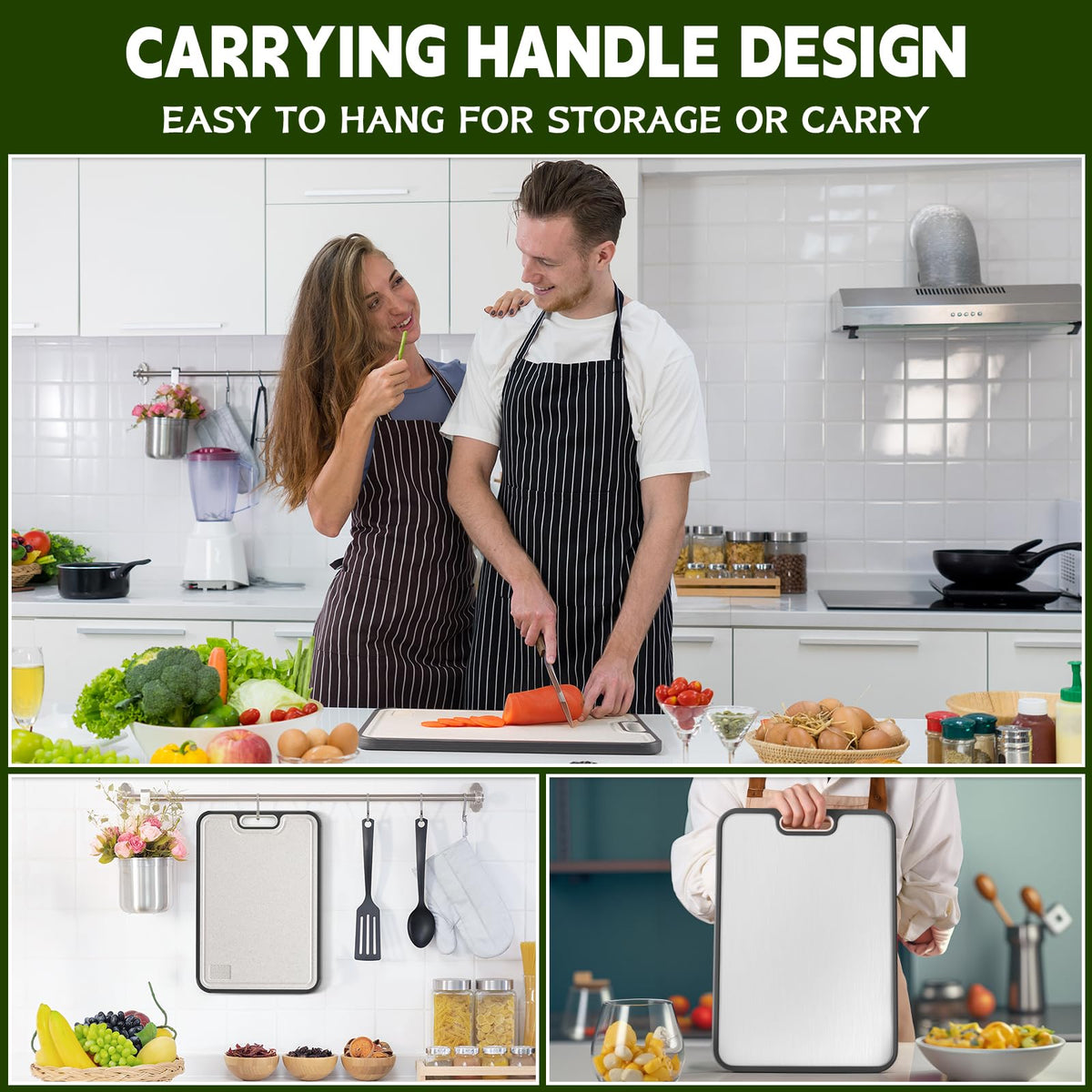 Titanium Double-Sided Cutting Board, 16 x 11 inch