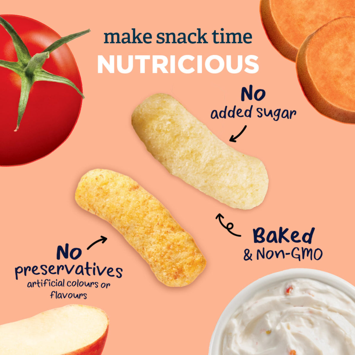 Gerber Lil' Crunchies Zesty Tomato Toddler Snacks, 6 x 42 g