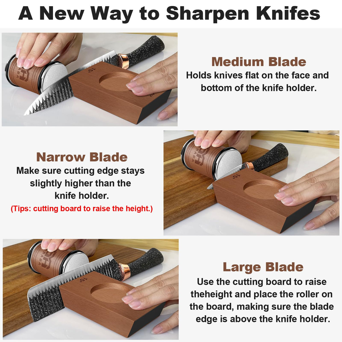 Abardi Rolling Knife Sharpener Kit, Walnut