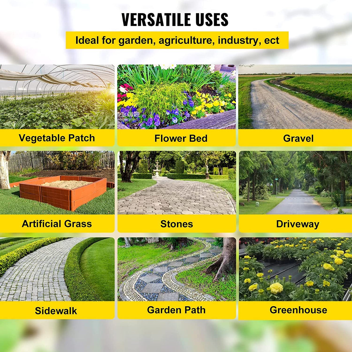 VEVOR Weed Barrier Fabric, 3FTx300FT, Heavy Duty 3OZ