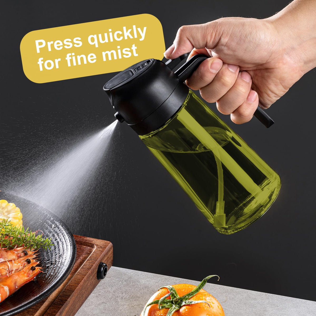 Cxinyi Glass Olive Oil Dispenser Bottle, 16 oz/470 ml, Black
