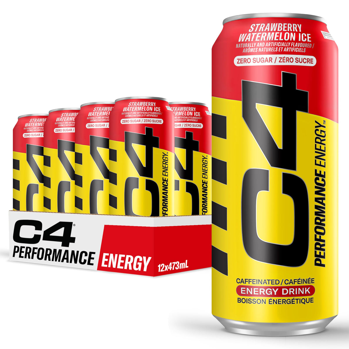 Cellucor C4 Energy Drink, Strawberry Watermelon, 473mL, 12 Count