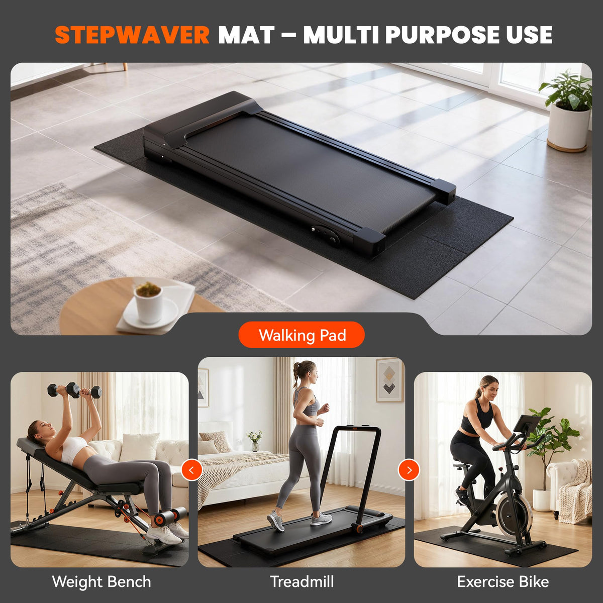 Stepwaver High Density Treadmill Mat, 1/4"