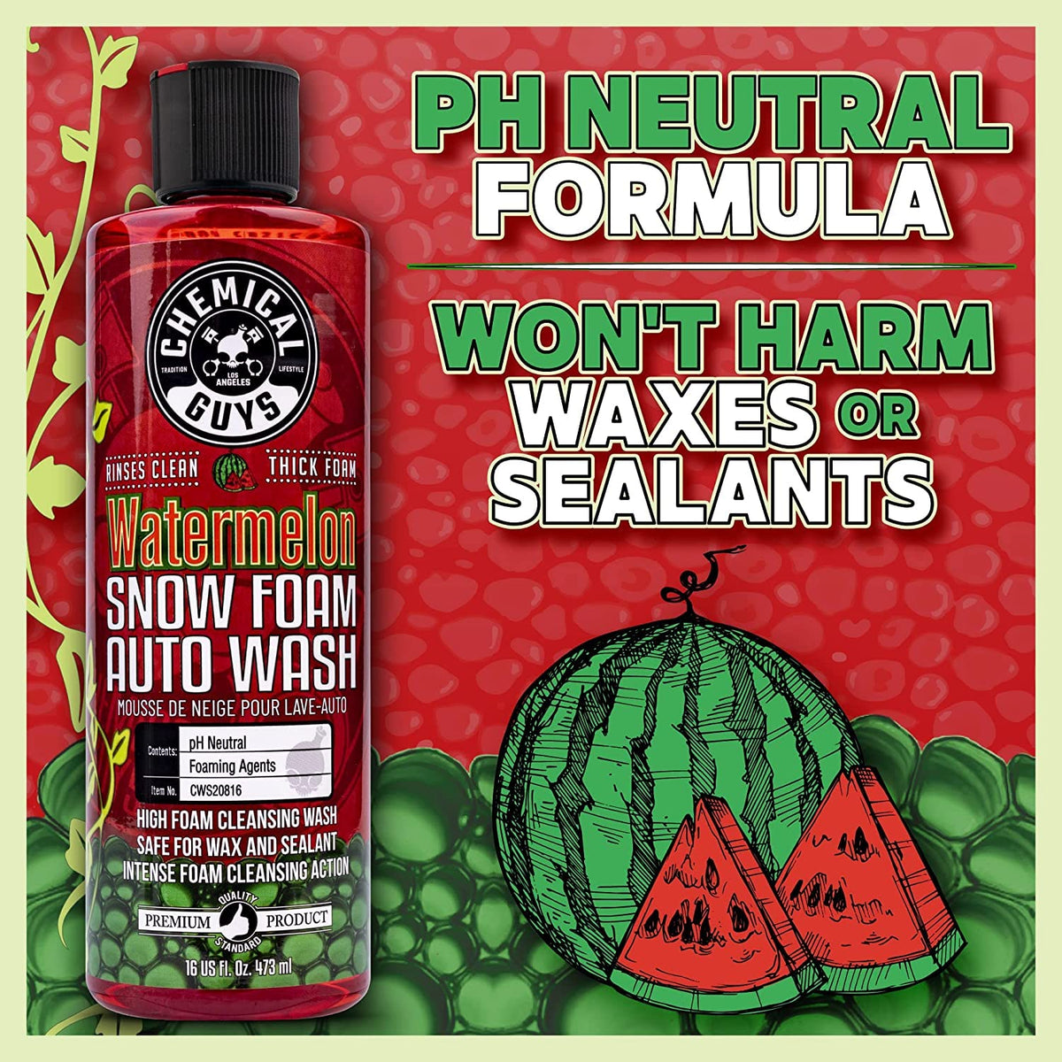 Chemical Guys Watermelon Snow Foam Car Wash Soap, 3.79 L