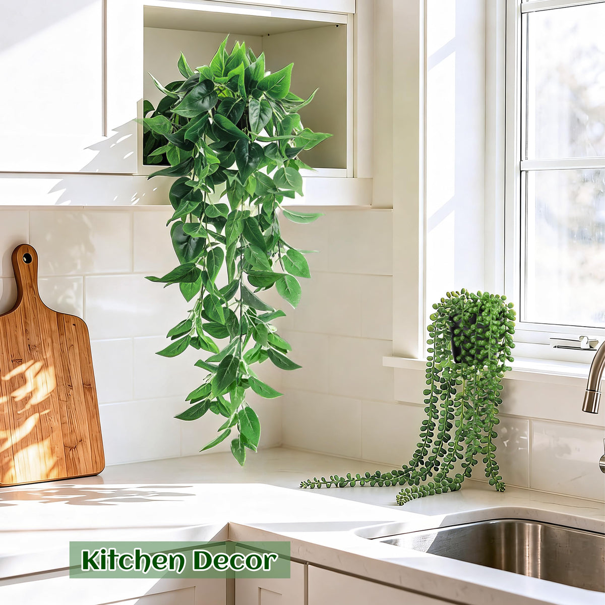 Der Rose Artificial Hanging Plants, 4 Pcs