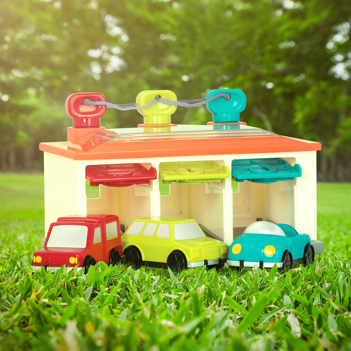 Battat Color Sorting Push-and-Go Playset, Red