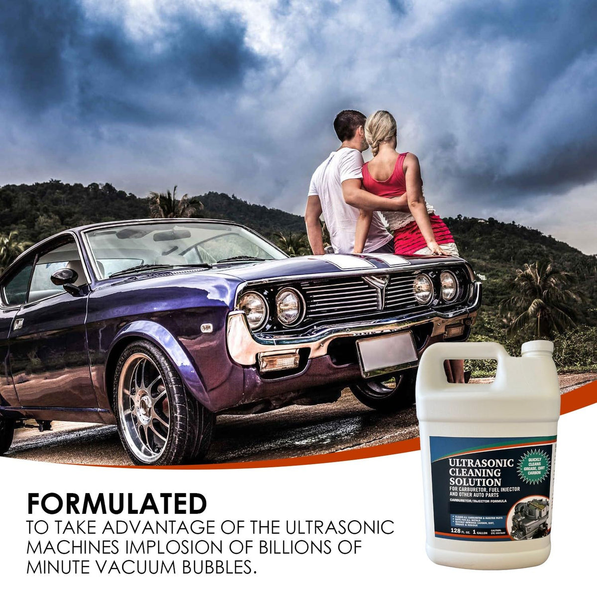 Ultrasonic Cleaner Solution for Carburetors and Engine Parts, 1 Gallon