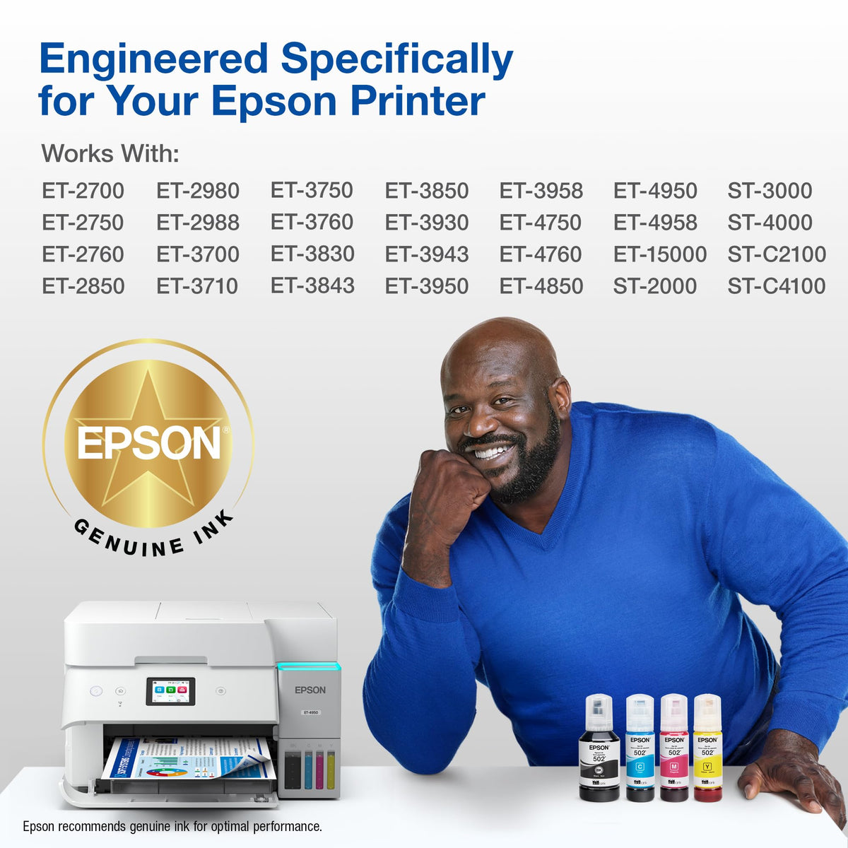 Epson 502 Genuine Pigment Black EcoTank Ink Refill Bottle, T502120