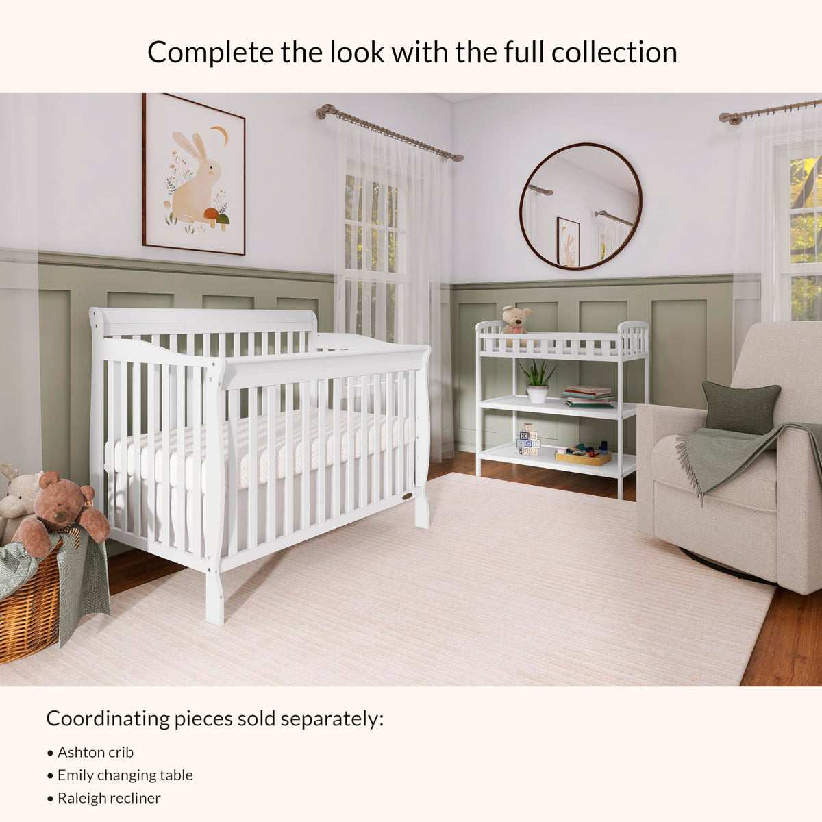 Dream On Me Emily Changing Table, White, with 1" Pad